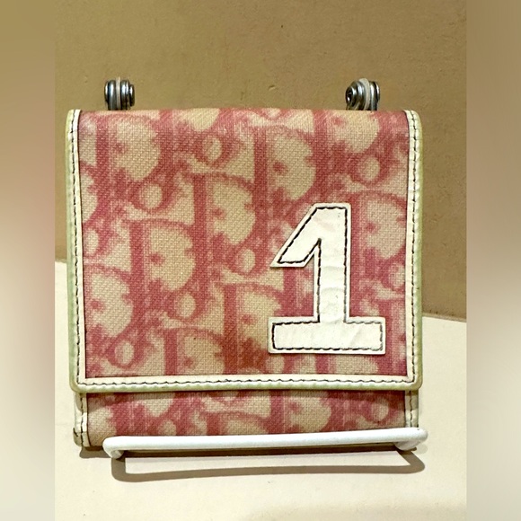 Christian Dior Oblique Trotte No 1 Pink Bifold Wallet - Picture 1 of 15